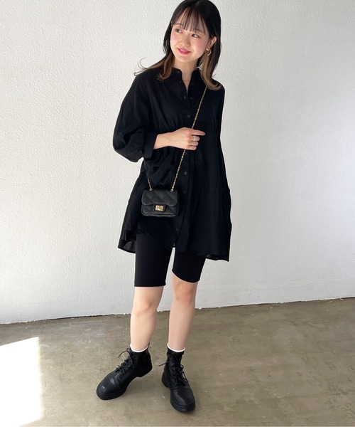 Shelly island（シェリーアイランド）の「ティアードチュニックブラウス（シャツ/ブラウス・レディース・ホワイト/ブラック・FREE）」の18枚目の写真