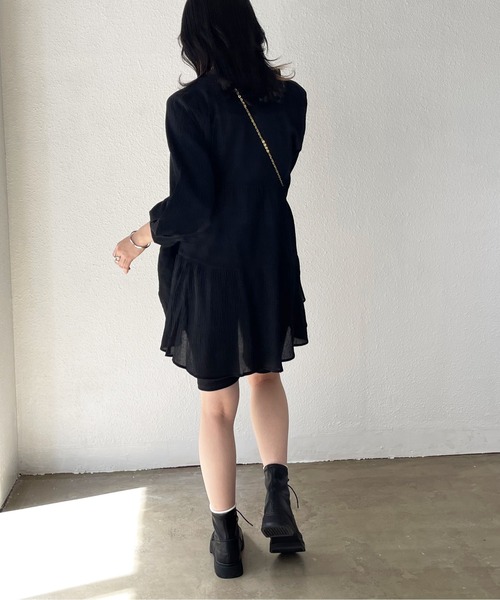 Shelly island（シェリーアイランド）の「ティアードチュニックブラウス（シャツ/ブラウス・レディース・ホワイト/ブラック・FREE）」の19枚目の写真