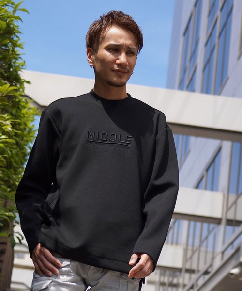 HIDEAWAYS NICOLE（ハイダウェイニコル）の「ダンボールニットプルオーバー（Tシャツ/カットソー・メンズ・ブラック/オフホワイト/モカ/杢グレー・LARGE/X-LARGE/MEDIUM）」の3枚目の写真