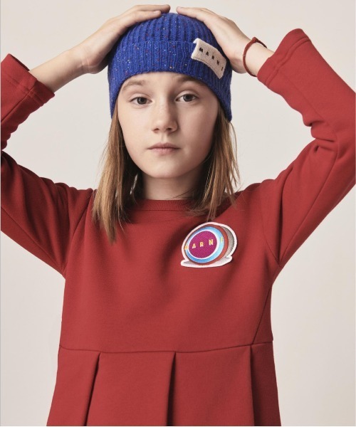 MARNI(マルニ)の「MARNI(マルニ)Kids & Junior ウールブレンドブランドロゴ入りニット帽(ニットキャップ/ビーニー・キッズ・ピンク/ブルー・Ⅰ/Ⅱ/Ⅲ)」の4枚目の写真