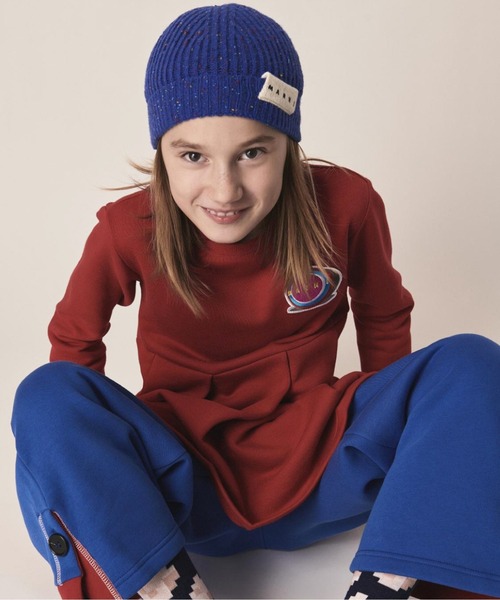 MARNI(マルニ)の「MARNI(マルニ)Kids & Junior ウールブレンドブランドロゴ入りニット帽(ニットキャップ/ビーニー・キッズ・ピンク/ブルー・Ⅰ/Ⅱ/Ⅲ)」の6枚目の写真
