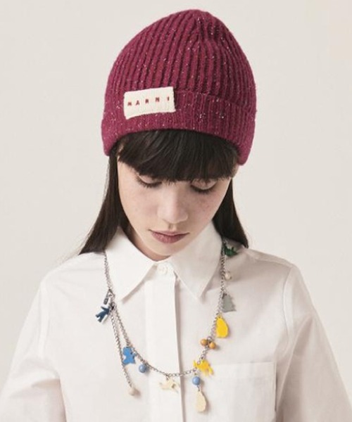 MARNI(マルニ)の「MARNI(マルニ)Kids & Junior ウールブレンドブランドロゴ入りニット帽(ニットキャップ/ビーニー・キッズ・ピンク/ブルー・Ⅰ/Ⅱ/Ⅲ)」の11枚目の写真