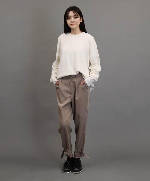 Air Tokyo(エアートウキョー)の「オーバーサイズ ボリューム クルーネック ダメージ ニット ビッグ セーター(ニット/セーター・メンズ・ブラック/ブラウン/アイボリー・MEDIUM/LARGE)」の20枚目の写真