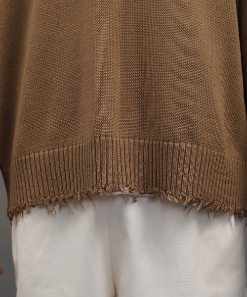 Air Tokyo(エアートウキョー)の「オーバーサイズ ボリューム クルーネック ダメージ ニット ビッグ セーター(ニット/セーター・メンズ・ブラック/ブラウン/アイボリー・MEDIUM/LARGE)」の21枚目の写真