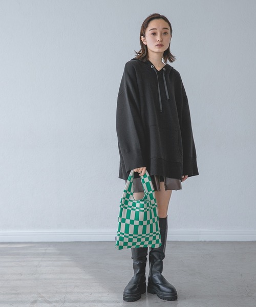 JEANASIS(ジーナシス)の「Wフェイスフーディ/958388(パーカー・レディース・ブラック/オフホワイト/マスタード・FREE)」の18枚目の写真