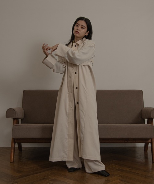 lawgy(ラウジー)の「bi fabric trench coat(トレンチコート・レディース・ホワイト/ブラウン・FREE)」の12枚目の写真