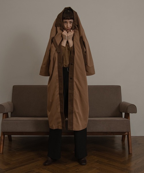 lawgy(ラウジー)の「bi fabric trench coat(トレンチコート・レディース・ホワイト/ブラウン・FREE)」の7枚目の写真