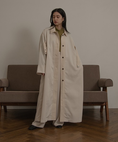 lawgy(ラウジー)の「bi fabric trench coat(トレンチコート・レディース・ホワイト/ブラウン・FREE)」の14枚目の写真