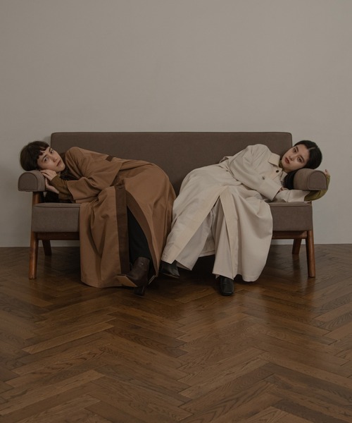 lawgy(ラウジー)の「bi fabric trench coat(トレンチコート・レディース・ホワイト/ブラウン・FREE)」の10枚目の写真
