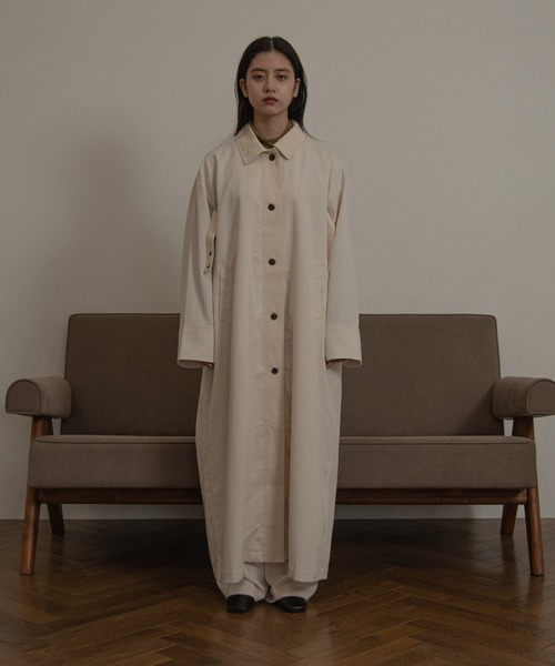lawgy(ラウジー)の「bi fabric trench coat(トレンチコート・レディース・ホワイト/ブラウン・FREE)」の15枚目の写真
