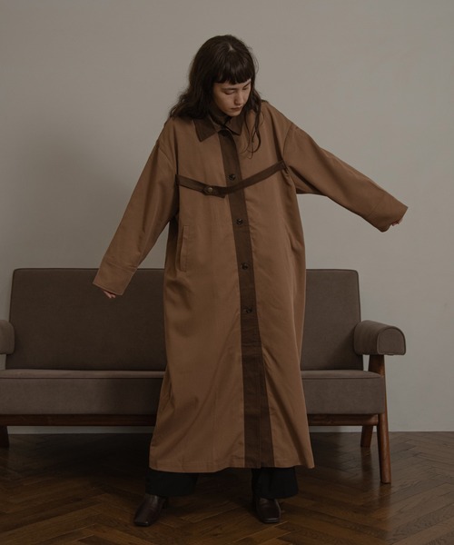 lawgy(ラウジー)の「bi fabric trench coat(トレンチコート・レディース・ホワイト/ブラウン・FREE)」の17枚目の写真