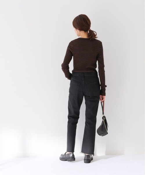 FRAMeWORK（フレームワーク）の「リブボーダークルーネックプルオーバー◆（Tシャツ/カットソー・レディース・ブラック/ホワイト/ブルー系その他・FREE）」の11枚目の写真