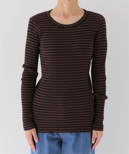 FRAMeWORK（フレームワーク）の「リブボーダークルーネックプルオーバー◆（Tシャツ/カットソー・レディース・ブラック/ホワイト/ブルー系その他・FREE）」の9枚目の写真