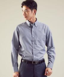 green label relaxing | Cギンガムチェック スリム ショートボタンダウン ドレスシャツ -イージーアイロン-(ビジネスシャツ)