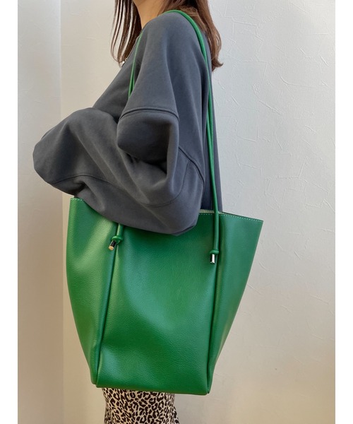 JUMELLE（ジュメロ）の「フェイクレザートートバッグ（トートバッグ・レディース・ブラウン/イエロー/グリーン・FREE）」の3枚目の写真