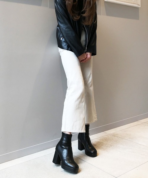 attagirl（アタガール）の「スクエアトゥストレッチショートブーツ（ブーツ・レディース・ブラック/ブラック系その他/ダークブラウン/アイボリー/ベージュ系その他・L/S/LL/M/3L）」の9枚目の写真