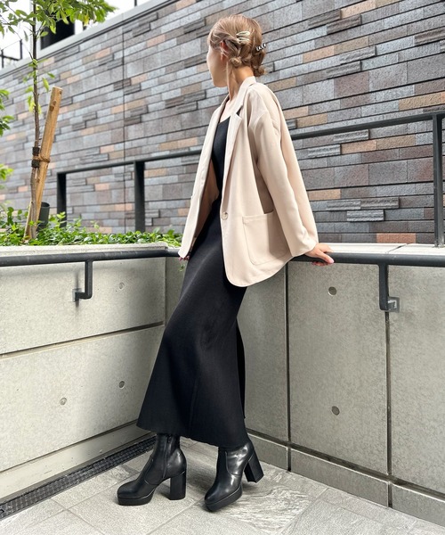 attagirl（アタガール）の「スクエアトゥストレッチショートブーツ（ブーツ・レディース・ブラック/ブラック系その他/ダークブラウン/アイボリー/ベージュ系その他・L/S/LL/M）」の8枚目の写真