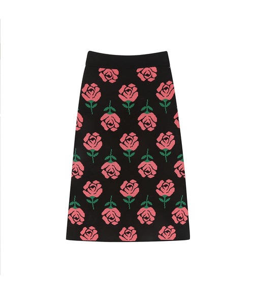 WONDER VISITOR（ワンダービジター）の「WONDER VISITOR／Rose柄ミドルスカート　2239632（スカート・レディース・ブラック/ライトベージュ・FREE）」の10枚目の写真