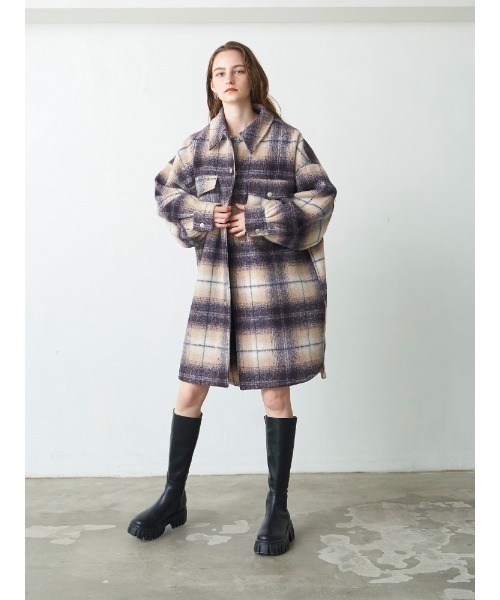 ENVYM（アンビー）の「ルーズロングシャツＪＫ（その他アウター・レディース・ブラック/ベージュ・FREE）」の14枚目の写真