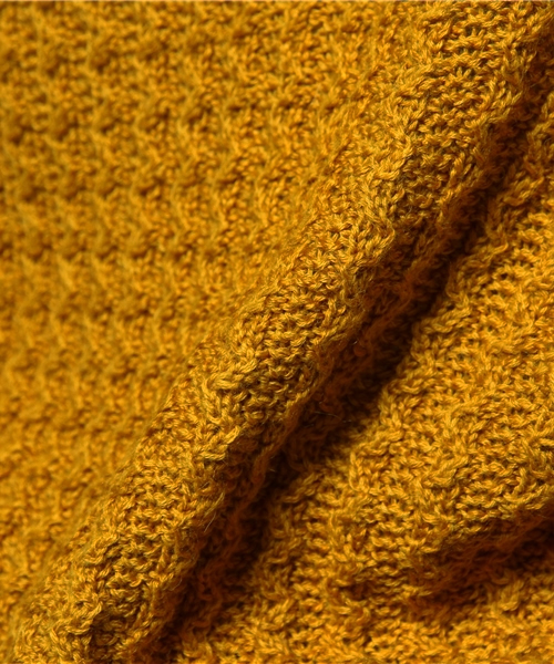 KATHARINE HAMNETT LONDON （キャサリンハムネットロンドン）の「CODE STRIPE PO / コードストライププルオーバー（ニット/セーター・メンズ・イエロー/ホワイト/ネイビー・MEDIUM/LARGE/AL）」の6枚目の写真