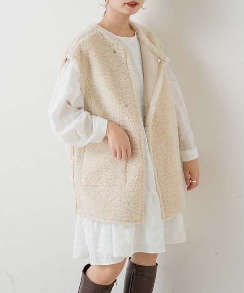 Kastane(カスタネ)の「シャーリングティアードミニワンピース(ワンピース・レディース・ブラック/オフホワイト・FREE)」の9枚目の写真