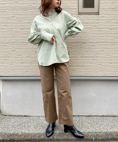 CLEA(クレア)の「2WAYバンドカラーボリュームスリーブブラウス〇(シャツ/ブラウス・レディース・ホワイト/ブルー/グリーン・S/M)」の19枚目の写真