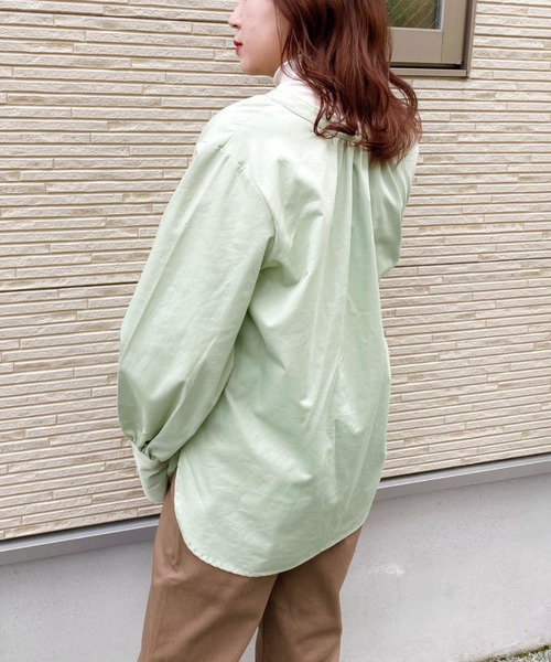 CLEA(クレア)の「2WAYバンドカラーボリュームスリーブブラウス〇(シャツ/ブラウス・レディース・ホワイト/ブルー/グリーン・S/M)」の12枚目の写真
