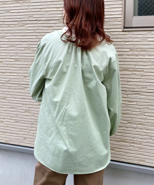 CLEA(クレア)の「2WAYバンドカラーボリュームスリーブブラウス〇(シャツ/ブラウス・レディース・ホワイト/ブルー/グリーン・S/M)」の13枚目の写真