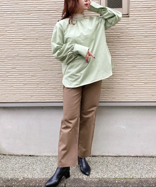 CLEA(クレア)の「2WAYバンドカラーボリュームスリーブブラウス〇(シャツ/ブラウス・レディース・ホワイト/ブルー/グリーン・S/M)」の21枚目の写真