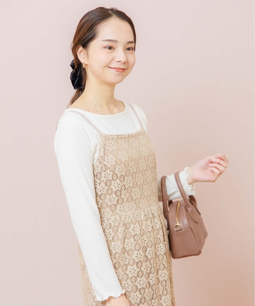 flower（フラワー）の「レースフルキャミワンピース（ワンピース・レディース・ホワイト/ベージュ・FREE）」の15枚目の写真