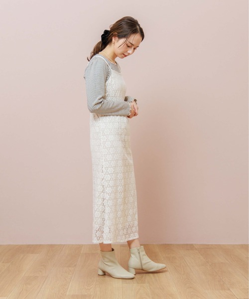 flower（フラワー）の「レースフルキャミワンピース（ワンピース・レディース・ホワイト/ベージュ・FREE）」の10枚目の写真