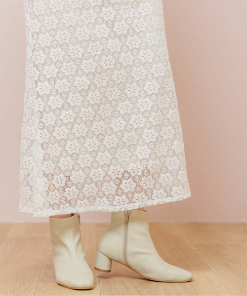 flower（フラワー）の「レースフルキャミワンピース（ワンピース・レディース・ホワイト/ベージュ・FREE）」の20枚目の写真