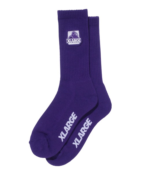 XLARGE（エクストララージ）の「OG EMB SOCKS（ソックス/靴下・メンズ・ホワイト/ブラック/パープル/グリーン・ONE SIZE）」の4枚目の写真