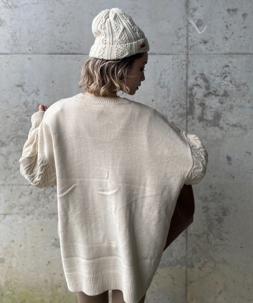 deux amour（ドゥーザムール）の「ケーブルカーディガン（カーディガン/ボレロ・レディース・ブラウン/アイボリー/ブラック・MEDIUM）」の10枚目の写真