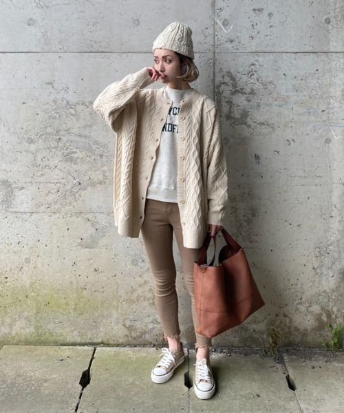 deux amour（ドゥーザムール）の「ケーブルカーディガン（カーディガン/ボレロ・レディース・ブラウン/アイボリー/ブラック・MEDIUM）」の11枚目の写真