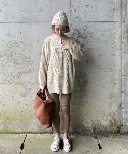 deux amour（ドゥーザムール）の「ケーブルカーディガン（カーディガン/ボレロ・レディース・ブラウン/アイボリー/ブラック・MEDIUM）」の16枚目の写真