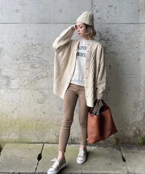 deux amour（ドゥーザムール）の「ケーブルカーディガン（カーディガン/ボレロ・レディース・ブラウン/アイボリー/ブラック・MEDIUM）」の14枚目の写真