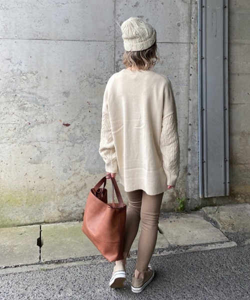 deux amour（ドゥーザムール）の「ケーブルカーディガン（カーディガン/ボレロ・レディース・ブラウン/アイボリー/ブラック・MEDIUM）」の21枚目の写真