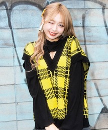 PUNYUS | チェックオーバーニットベスト(ベスト)