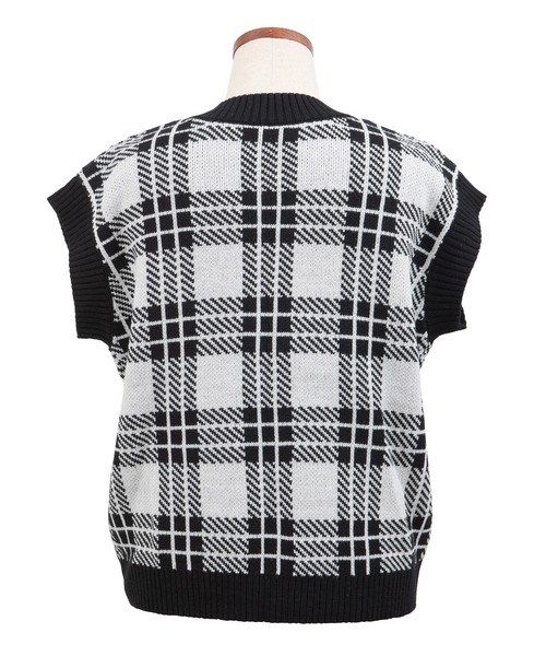 PUNYUS(プニュズ)の「チェックオーバーニットベスト(ベスト・レディース・ホワイト/イエロー/ブルー/グリーン・1/2/4/3)」の17枚目の写真