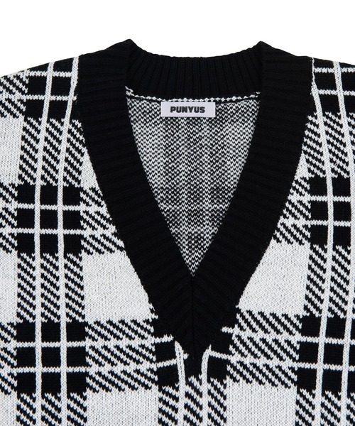 PUNYUS(プニュズ)の「チェックオーバーニットベスト(ベスト・レディース・ホワイト/イエロー/ブルー/グリーン・1/2/4/3)」の19枚目の写真