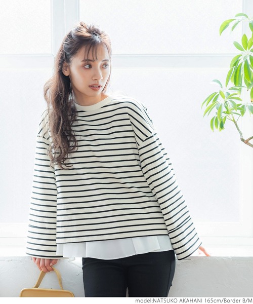 coca(coca)(コカ)の「ロールアップ袖 ボーダープルオーバー(Tシャツ/カットソー・レディース・その他1/その他2・M/L)」の3枚目の写真