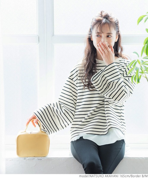 coca(coca)(コカ)の「ロールアップ袖 ボーダープルオーバー(Tシャツ/カットソー・レディース・その他1/その他2・M/L)」の8枚目の写真