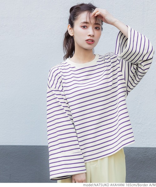 coca(coca)(コカ)の「ロールアップ袖 ボーダープルオーバー(Tシャツ/カットソー・レディース・その他1/その他2・M/L)」の10枚目の写真