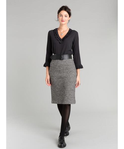 agnes b.(アニエスベー)の「UN11 CHEMISE ノーカラーブラウス(シャツ/ブラウス・レディース・ブラック・40/38/42/36)」の3枚目の写真