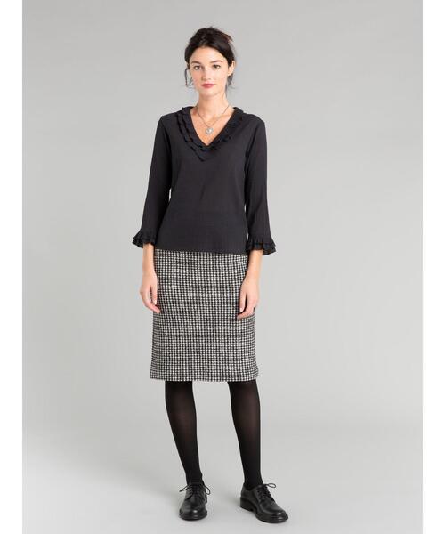 agnes b.(アニエスベー)の「UN11 CHEMISE ノーカラーブラウス(シャツ/ブラウス・レディース・ブラック・40/38/42/36)」の4枚目の写真