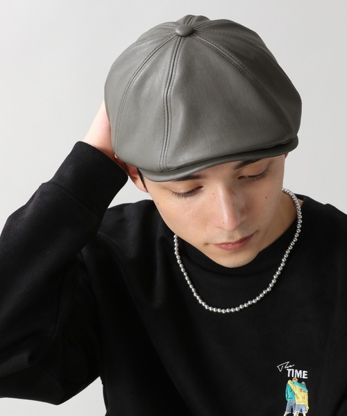 RAGEBLUE(レイジブルー)の「レザータッチキャスハンチング/266061(ハンチング/ベレー帽・メンズ・ブラック/ダークグレー/ダークブラウン・FREE)」の12枚目の写真