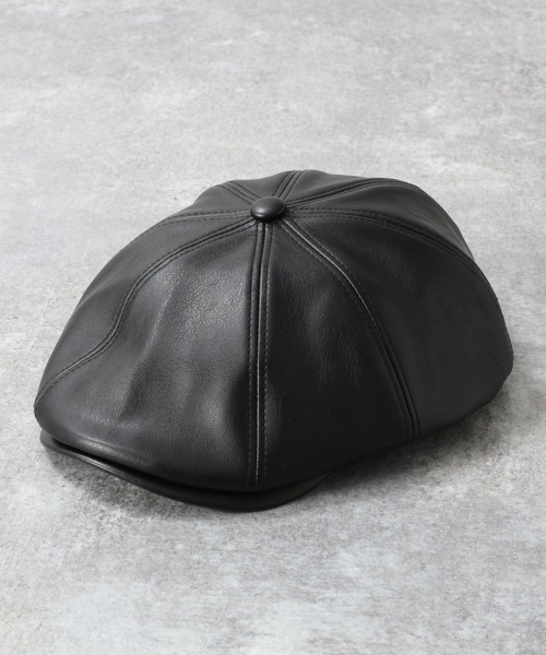 RAGEBLUE(レイジブルー)の「レザータッチキャスハンチング/266061(ハンチング/ベレー帽・メンズ・ブラック/ダークグレー/ダークブラウン・FREE)」の5枚目の写真