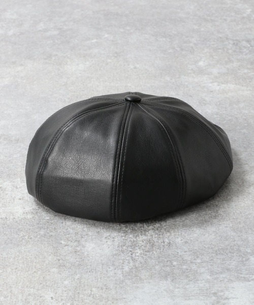 RAGEBLUE(レイジブルー)の「レザータッチキャスハンチング/266061(ハンチング/ベレー帽・メンズ・ブラック/ダークグレー/ダークブラウン・FREE)」の9枚目の写真