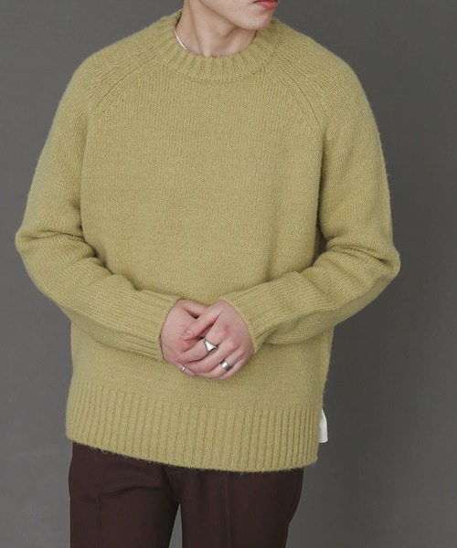 SENSE OF PLACE by URBAN RESEARCH（センスオブプレイスバイアーバンリサーチ）の「ブークレクルーネックセーター（ニット/セーター・メンズ・チャコールグレー/ベージュ/ミント・MEDIUM/LARGE）」の3枚目の写真